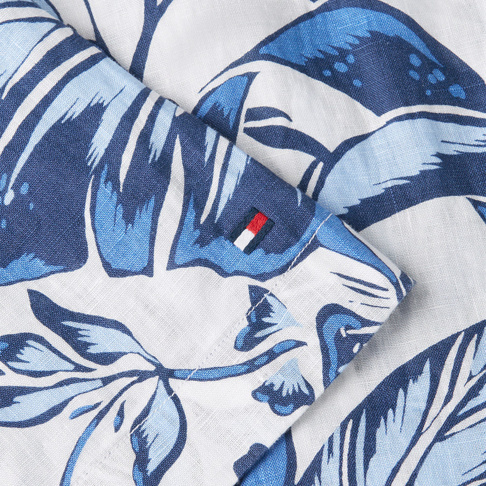 Tommy Hilfiger Μπλε Πουκάμισο Hawaiian 100% Λινό - MW0MW42403