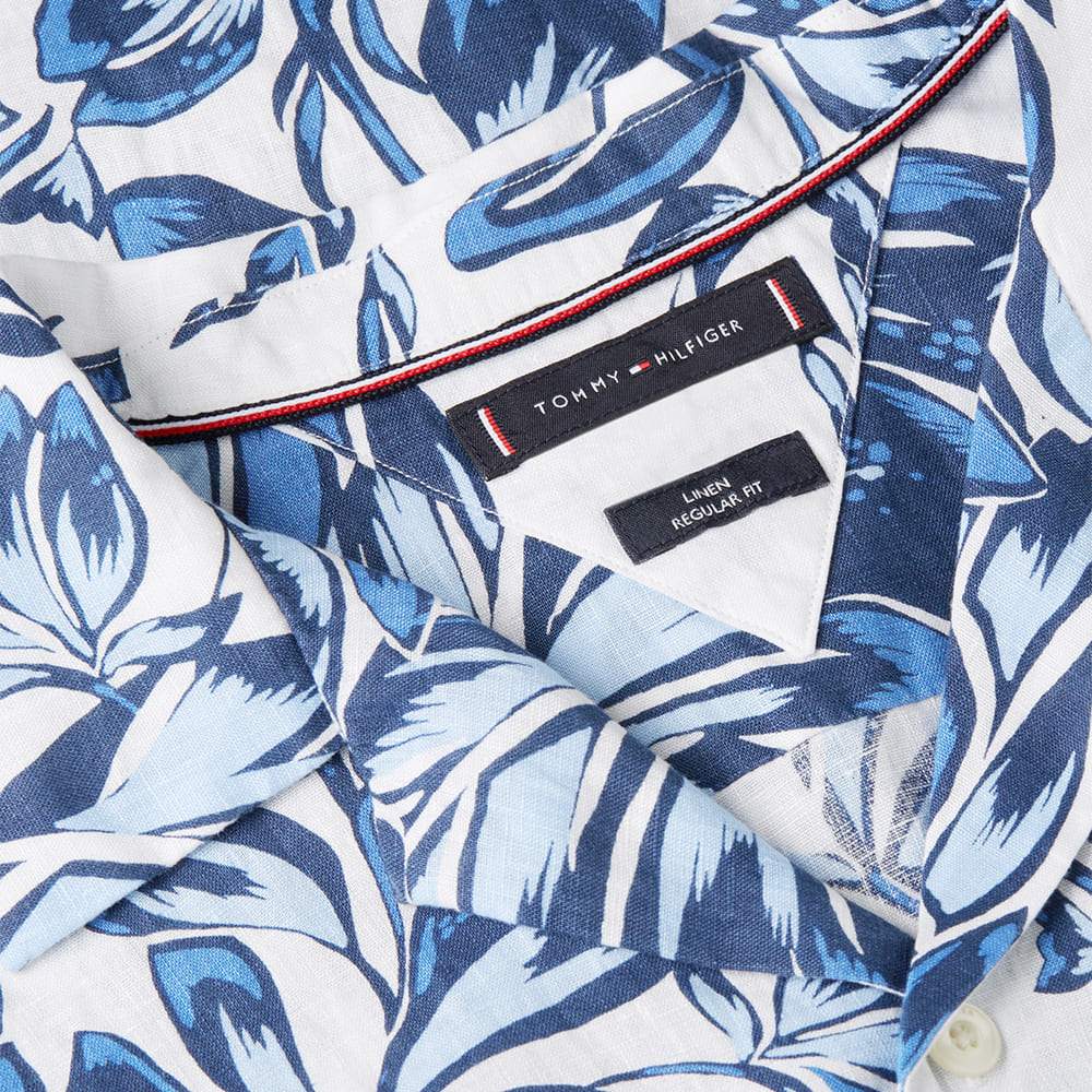 Tommy Hilfiger Μπλε Πουκάμισο Hawaiian 100% Λινό - MW0MW42403