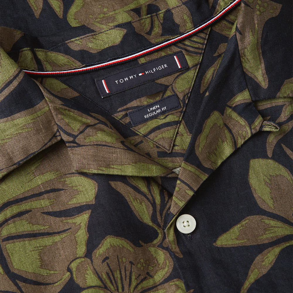 Tommy Hilfiger Λαδί Πουκάμισο Hawaiian 100% Λινό - MW0MW42403