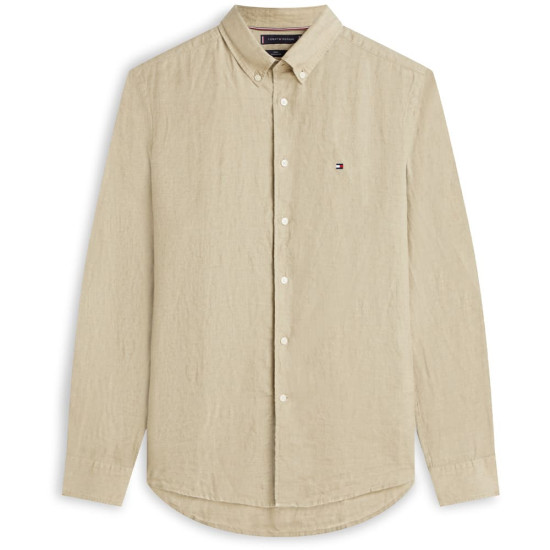 Tommy Hilfiger Μπεζ Πουκάμισο Button Down 100% Λινό - MW0MW41530