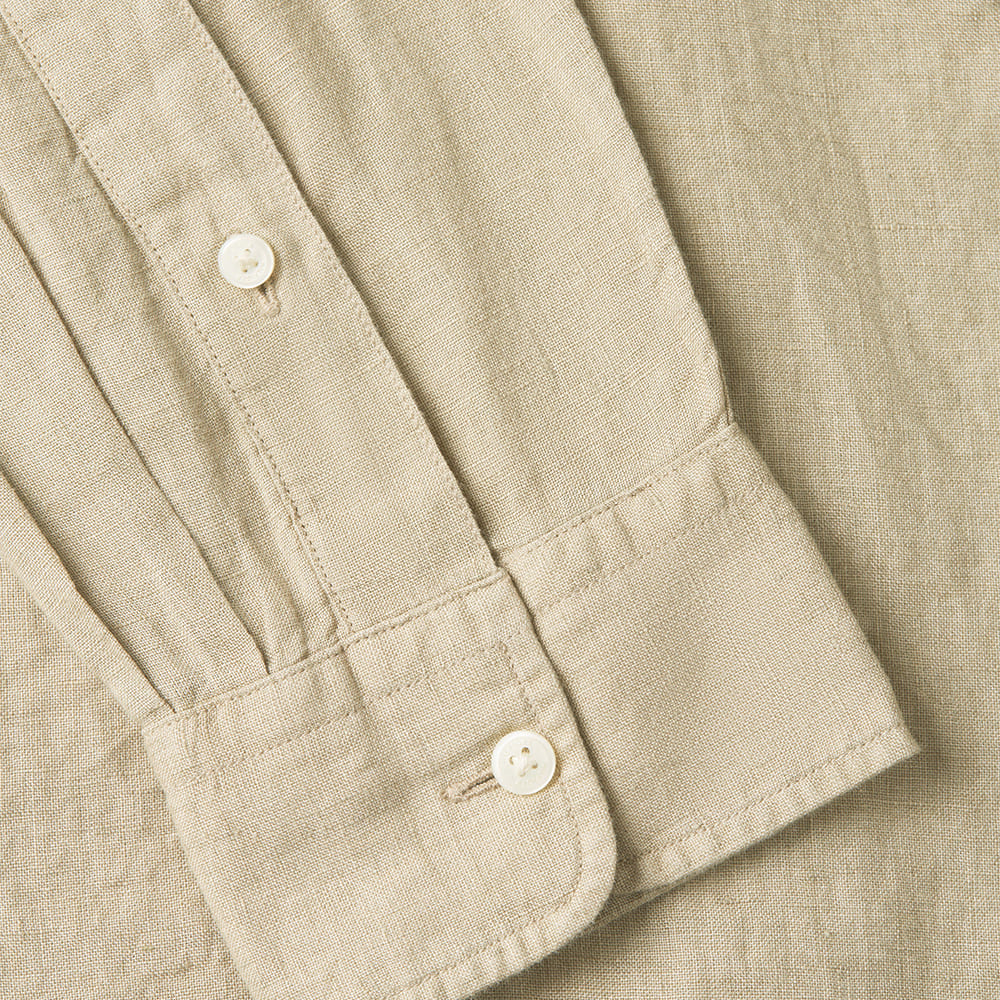 Tommy Hilfiger Μπεζ Πουκάμισο Button Down 100% Λινό - MW0MW41530