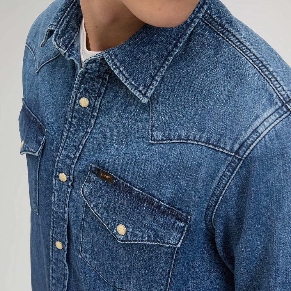 Lee Μπλε Πουκάμισο Denim - 112376547