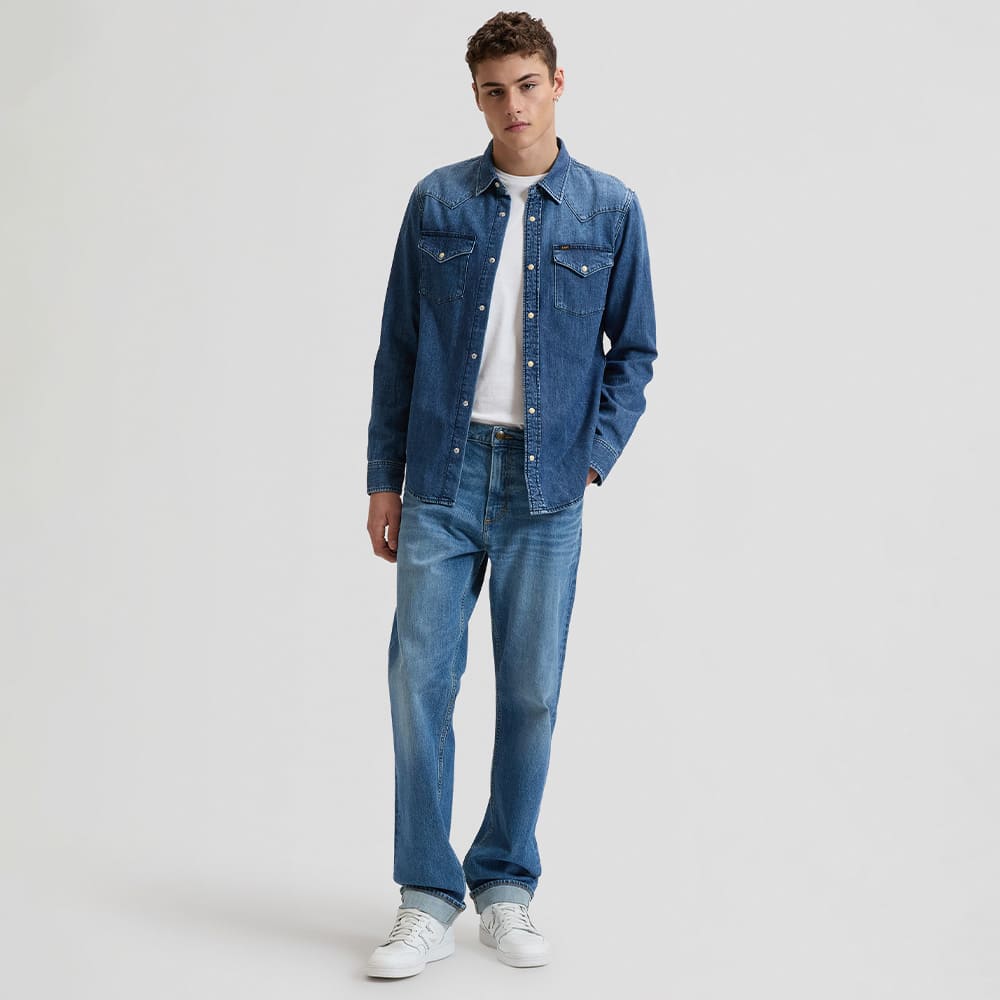 Lee Μπλε Πουκάμισο Denim - 112376547