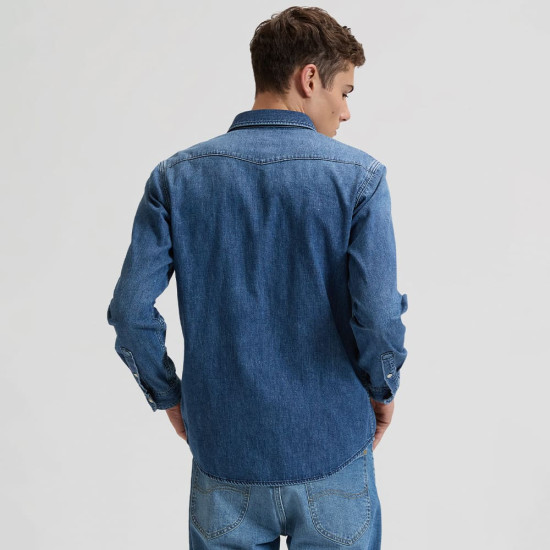Lee Μπλε Πουκάμισο Denim - 112376547