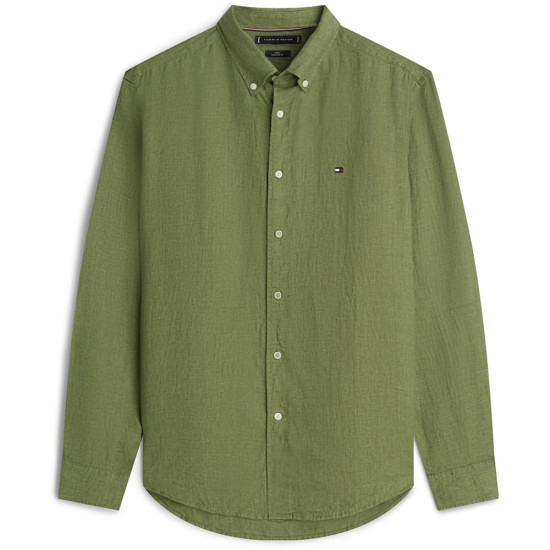 Tommy Hilfiger Πράσινο Πουκάμισο Button Down 100% Λινό - MW0MW41530