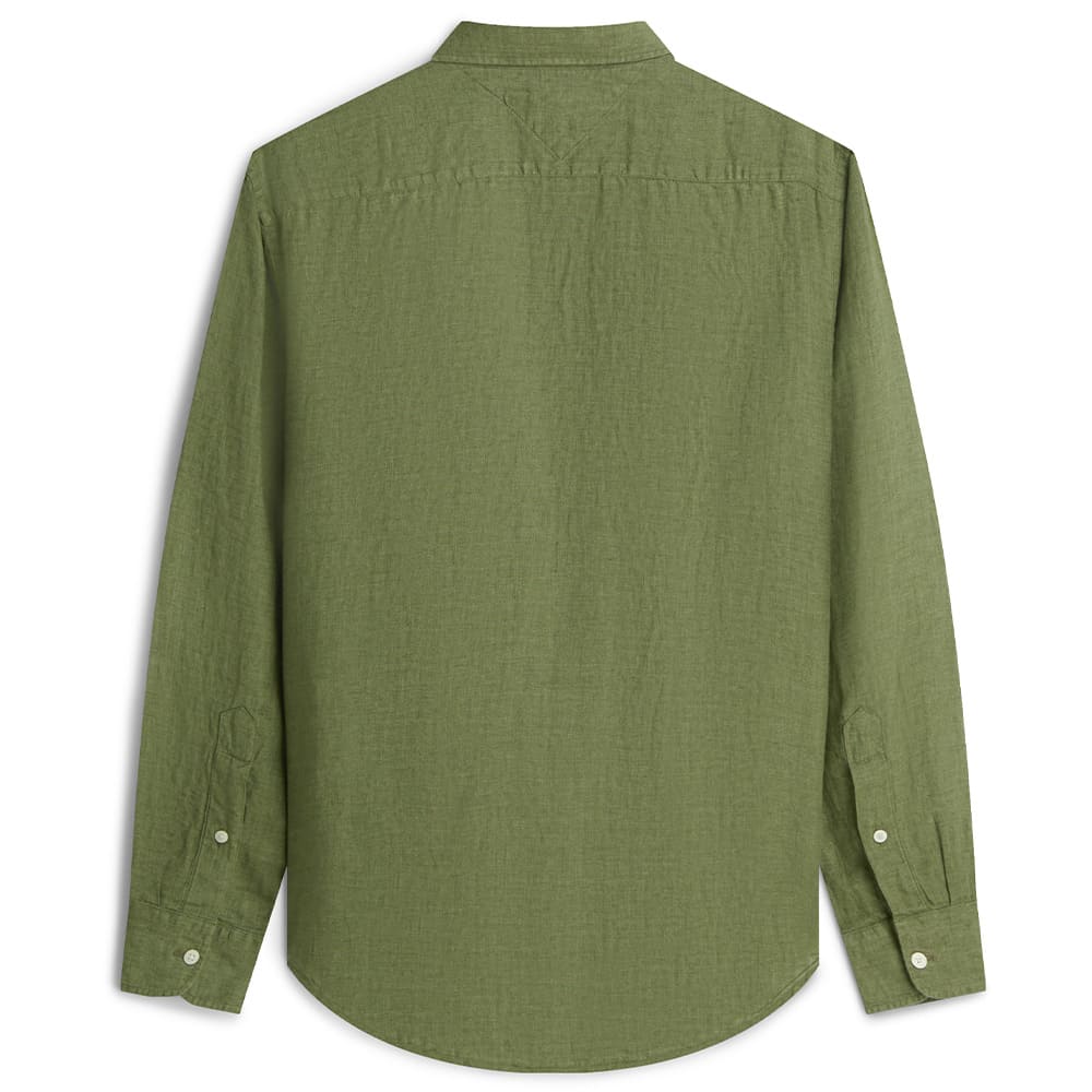 Tommy Hilfiger Πράσινο Πουκάμισο Button Down 100% Λινό - MW0MW41530