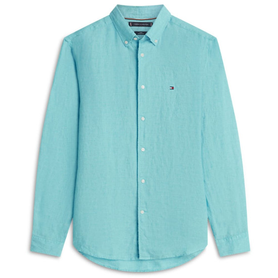 Tommy Hilfiger Γαλάζιο Πουκάμισο Button Down 100% Λινό - MW0MW41530