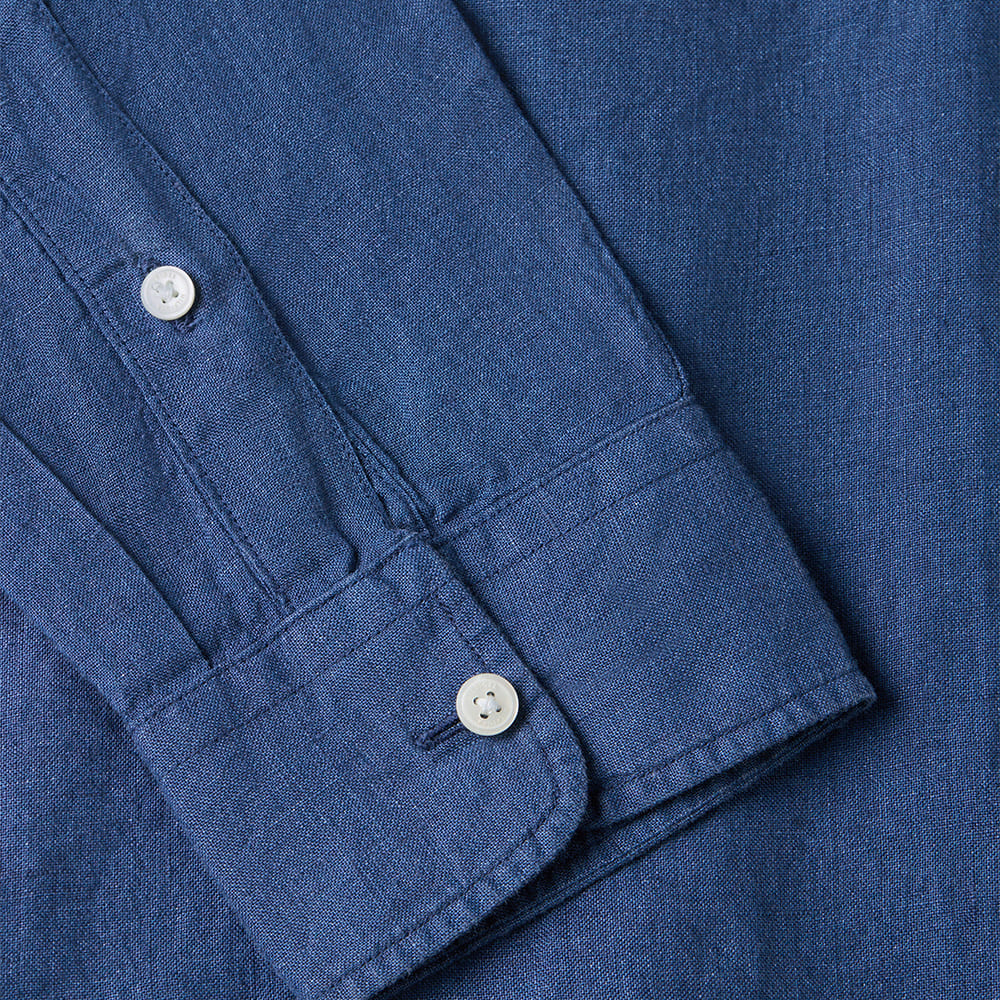 Tommy Hilfiger Μπλε Πουκάμισο Button Down 100% Λινό - MW0MW41530