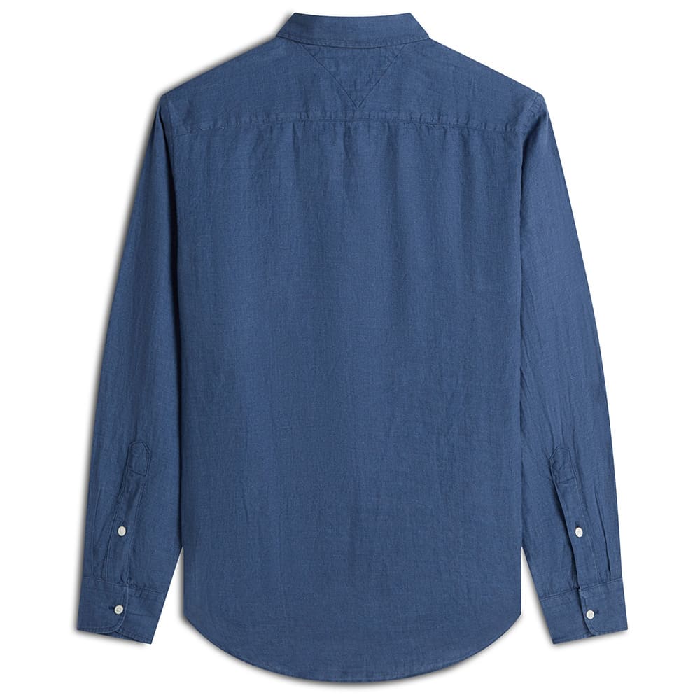 Tommy Hilfiger Μπλε Πουκάμισο Button Down 100% Λινό - MW0MW41530