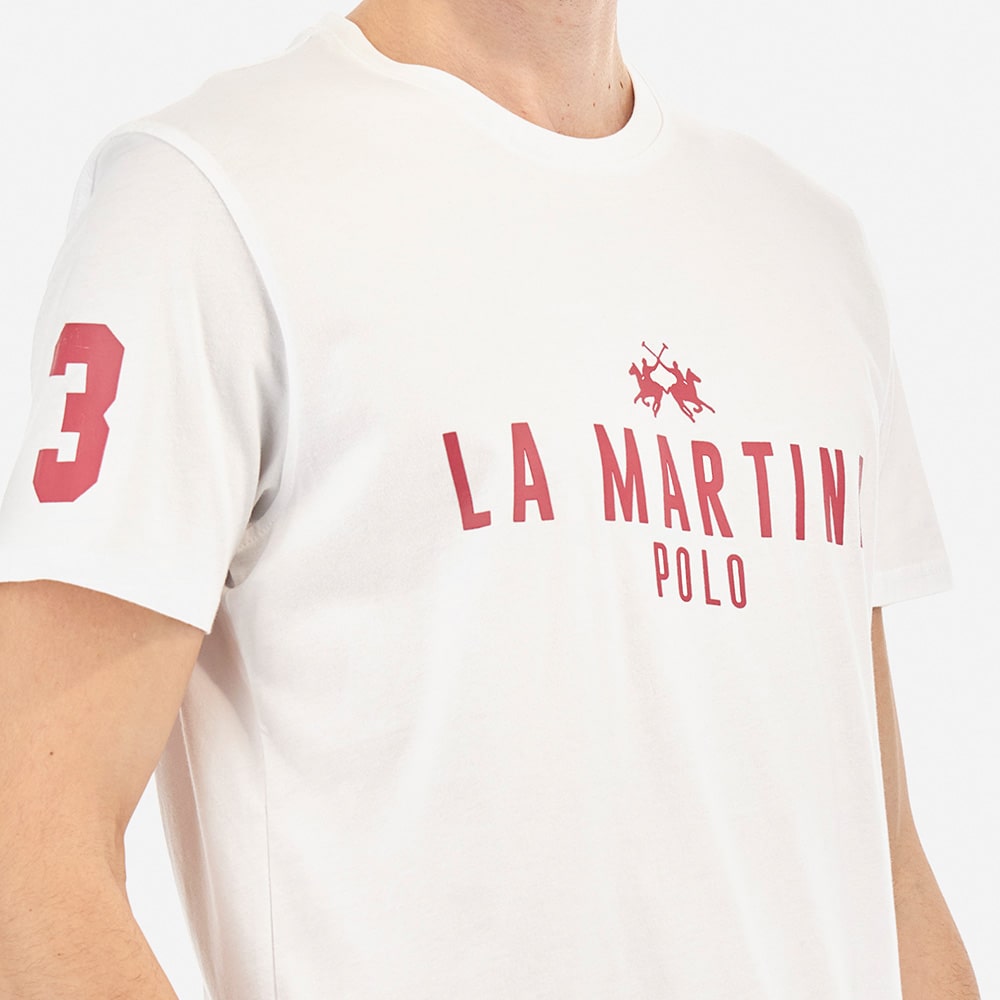 La Martina Λευκό T-shirt C Neck - 3LMMAR322