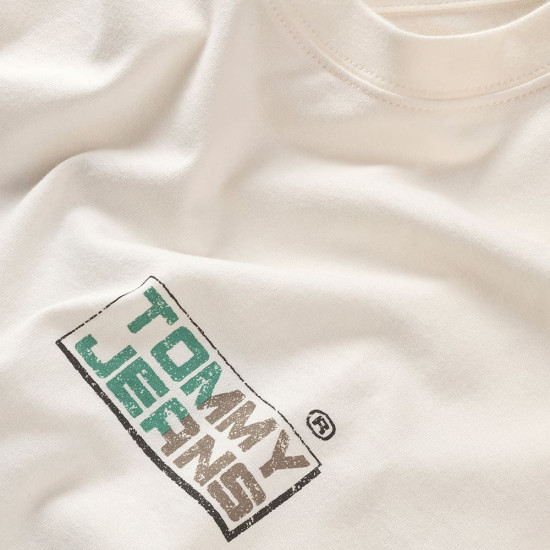 Tommy Jeans Εκρού T-shirt C Neck - DM0DM22536