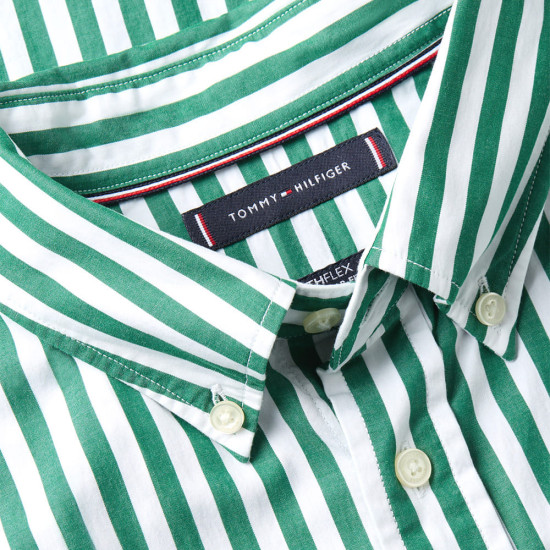 Tommy Hilfiger Πράσινο Πουκάμισο Ριγέ - MW0MW42440