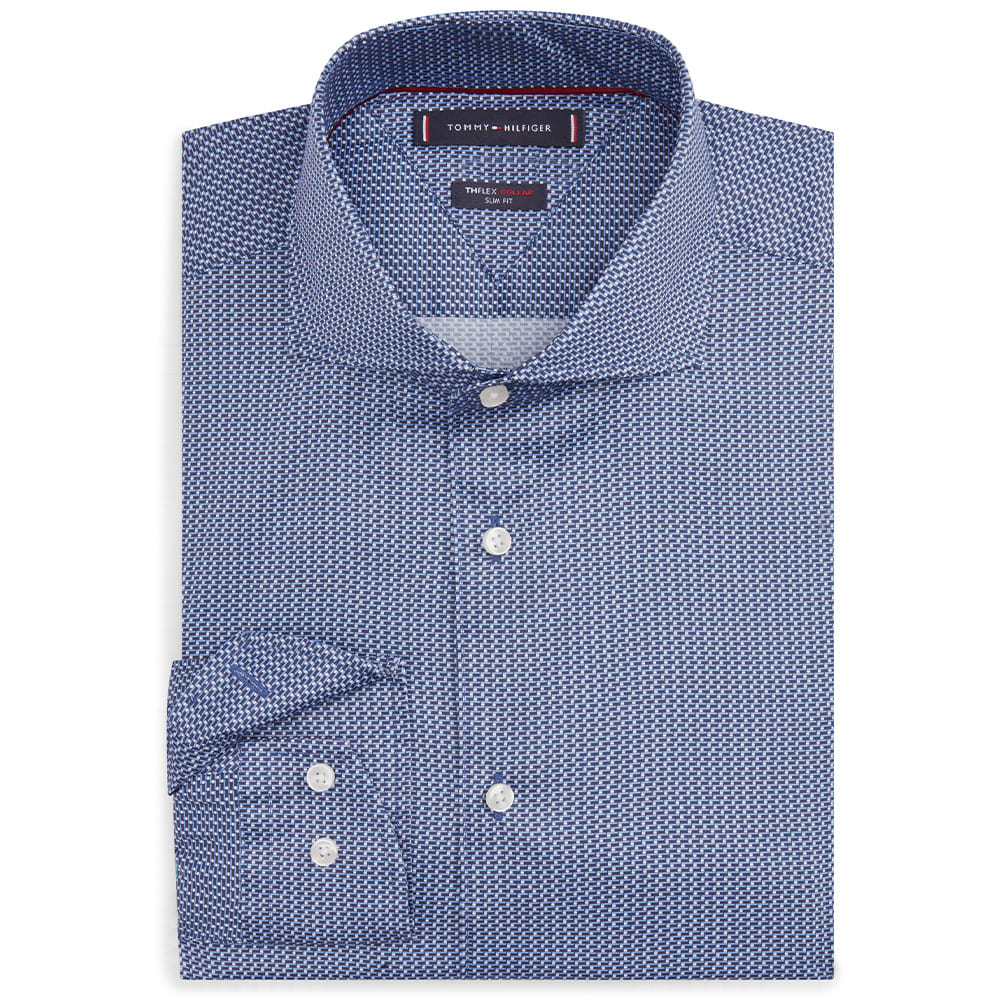 Tommy Hilfiger Μπλε Πουκάμισο Με Μικροσχέδιο - MW0MW42897