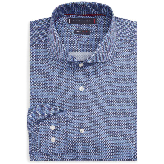 Tommy Hilfiger Μπλε Πουκάμισο Με Μικροσχέδιο - MW0MW42897
