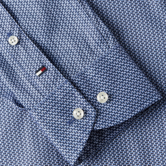 Tommy Hilfiger Μπλε Πουκάμισο Με Μικροσχέδιο - MW0MW42897