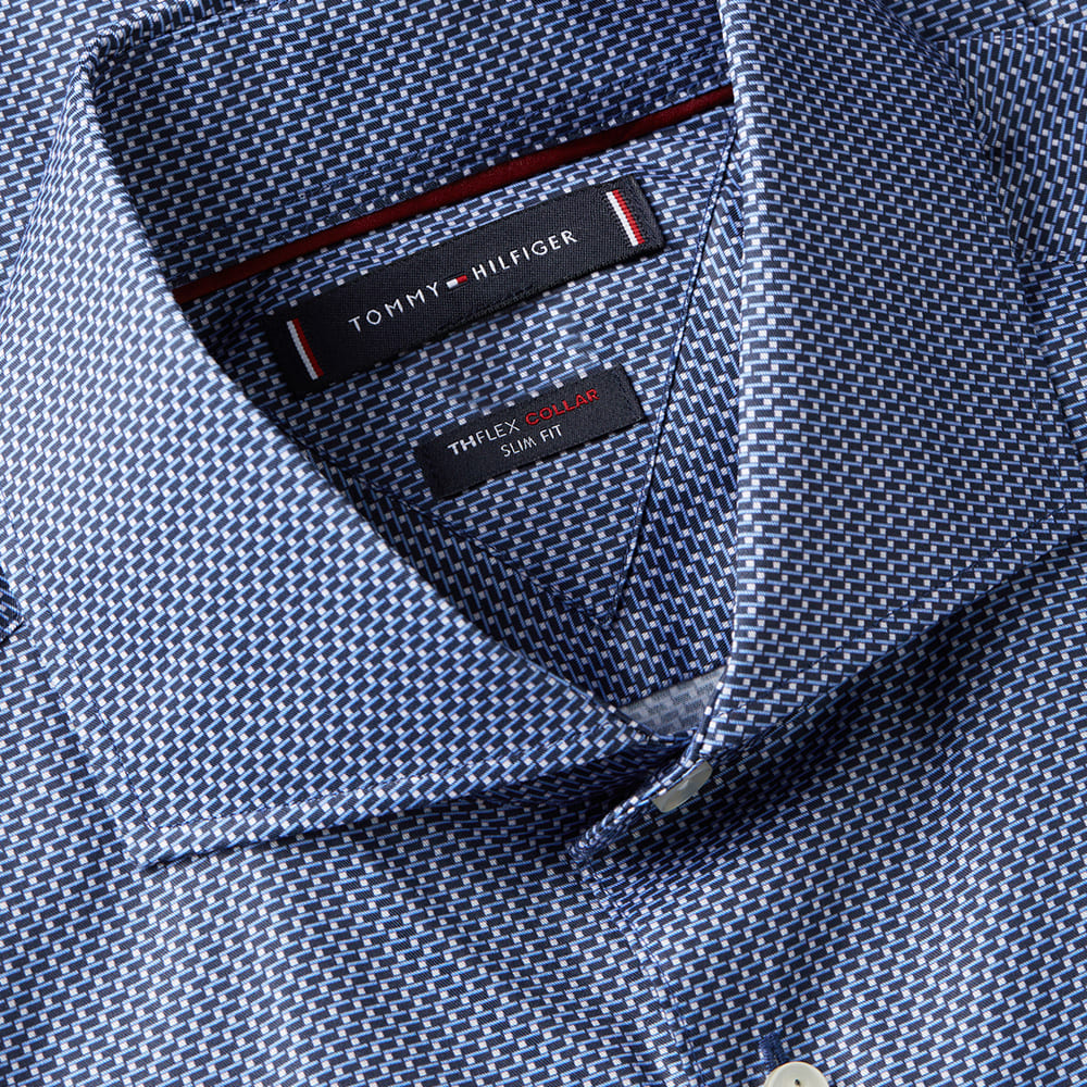 Tommy Hilfiger Μπλε Πουκάμισο Με Μικροσχέδιο - MW0MW42897