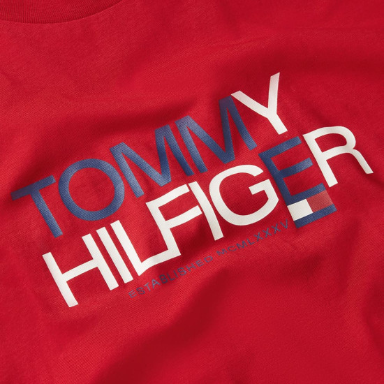 Tommy Hilfiger Κόκκινο T-shirt C Neck - MW0MW42369