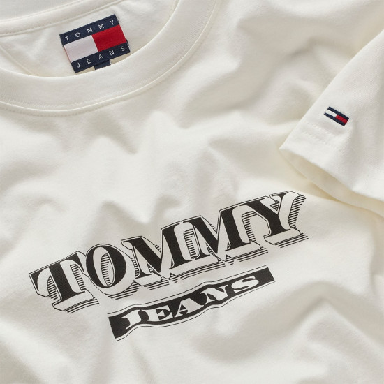 Tommy Jeans Εκρού T-shirt C Neck - DM0DM22322