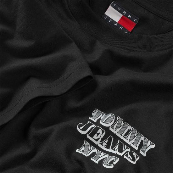 Tommy Jeans Μαύρο T-shirt C Neck - DM0DM22321
