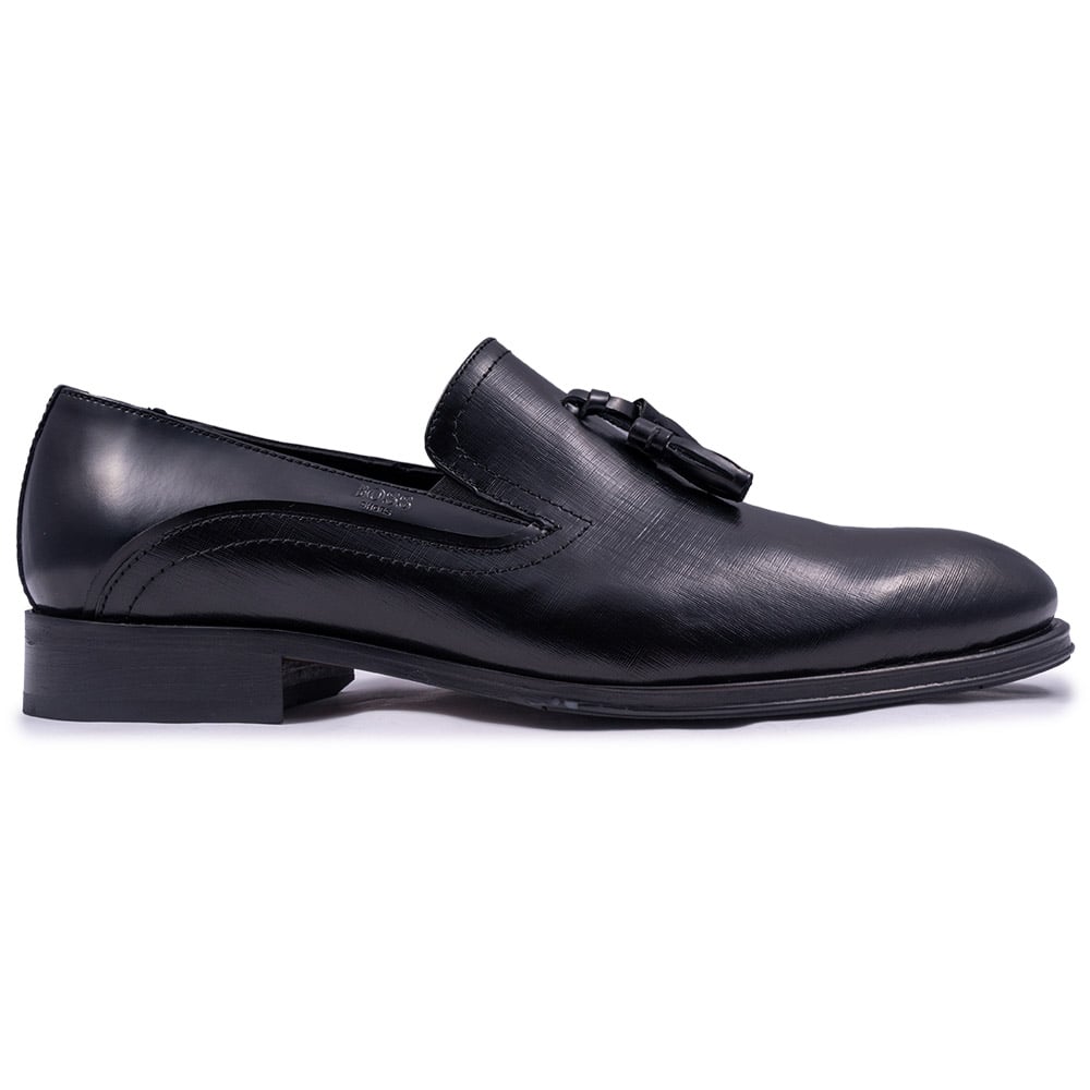 BOSS SHOES Μαύρα Tassel Loafers 100% Leather - V5429 GLM 