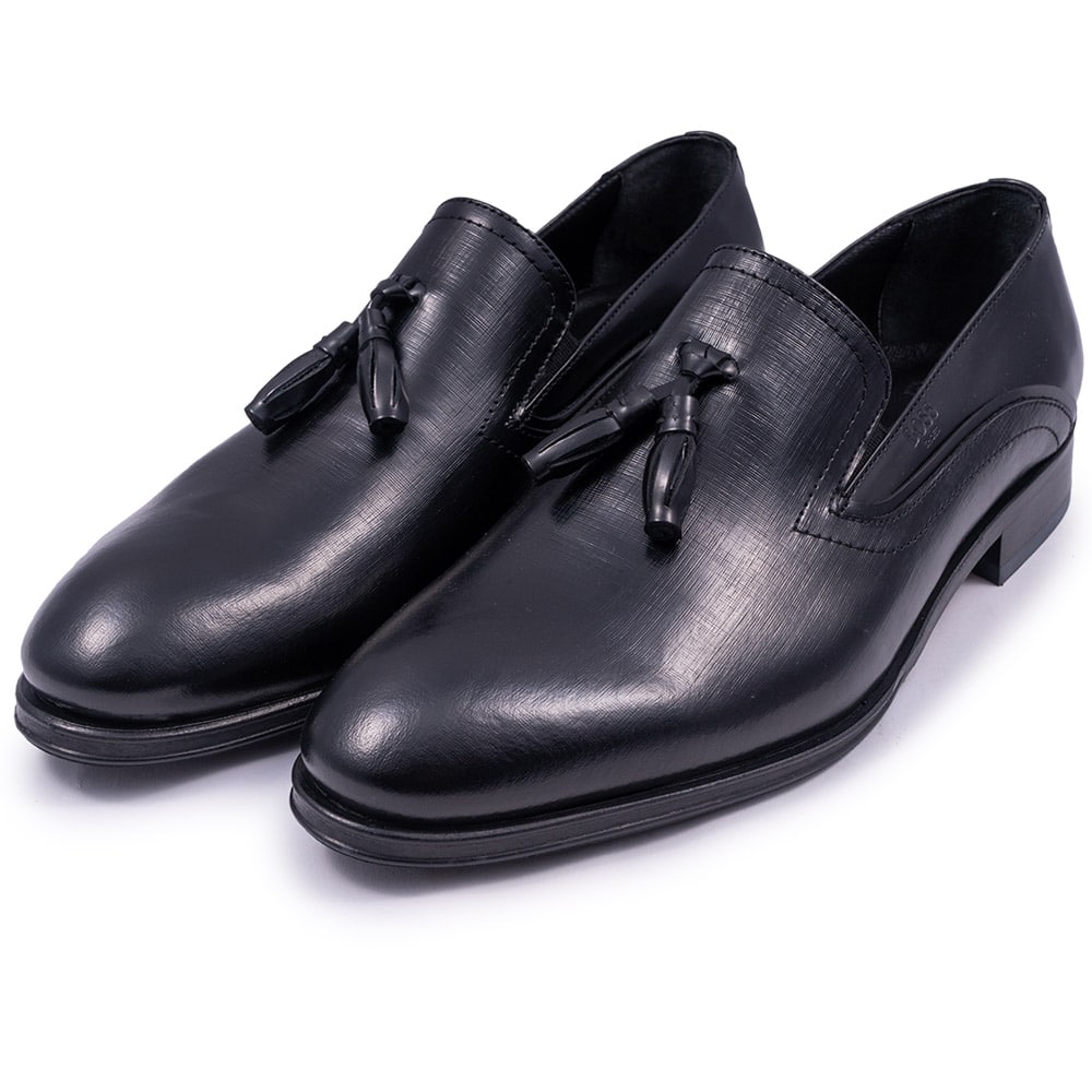 BOSS SHOES Μαύρα Tassel Loafers 100% Leather - V5429 GLM 