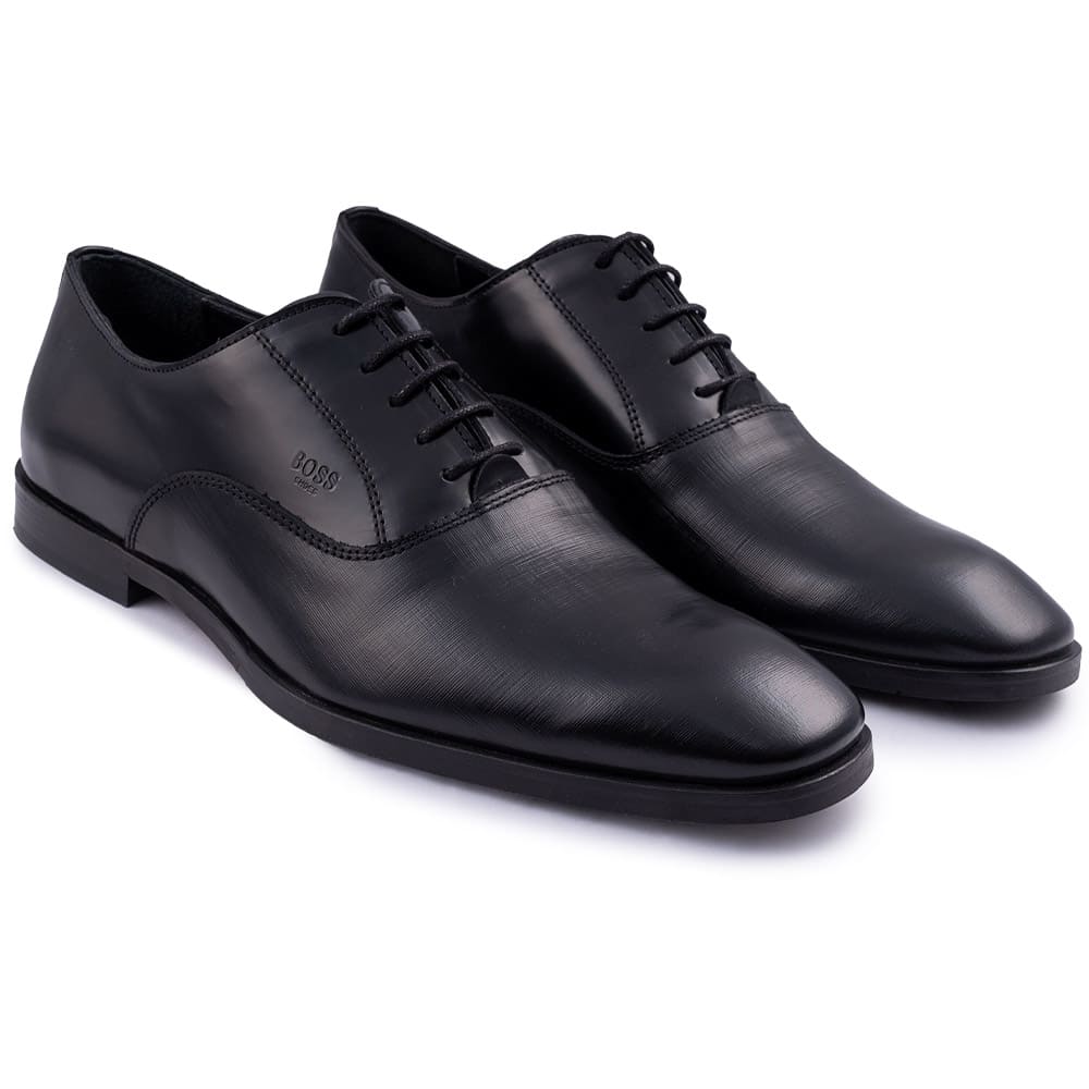 BOSS SHOES Μαύρα Derby 100% Leather - X7167 GLM